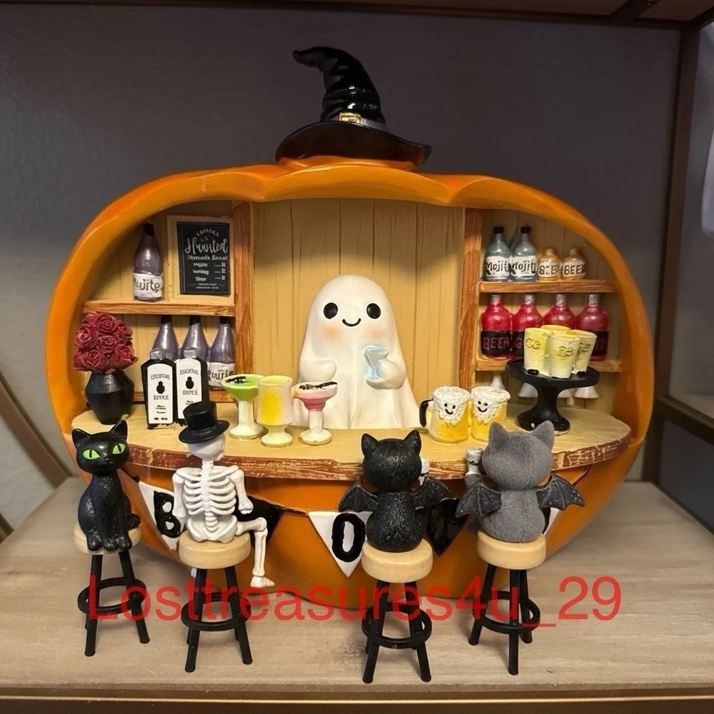Boo Pumpkin Bar Stand Ghost Bartender Viral Tabletop Halloween New 2026 Decor